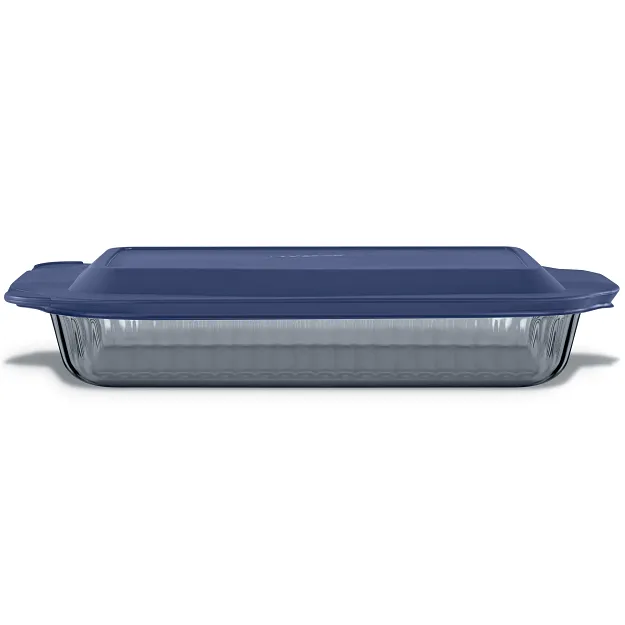 Pyrex® Colors Sculpted Tinted 9" x 13" Baking Dish with Plastic Lid, Smoke