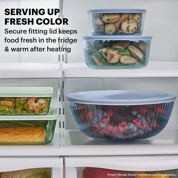 Pyrex® Colors Sculpted Tinted 6-piece Mixing Bowl Set