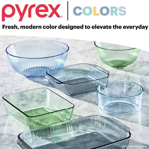 Pyrex® Colors Sculpted Tinted 3-piece Mixing Bowl Set