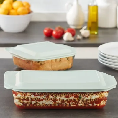 Pyrex® Deep 4-piece Baking Dish Set with Sage Lids