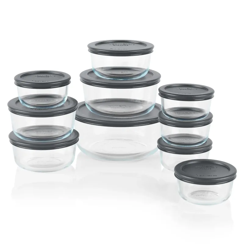Pyrex® Simply Store® 20-piece Set with Gray Lids