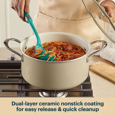 Pyrex® Ceramic Cookware 10-in/4.5qt Stock Pot with Lid