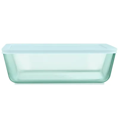 Pyrex® Simply Store® Tinted Glass 11-cup Rectangle Storage Container with Lid, Aqua