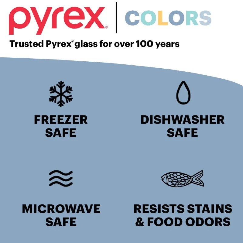Pyrex® Simply Store® Tinted 11-cup Rectangle Storage with Green Plastic Lid