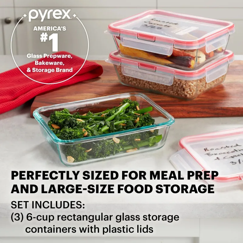 Pyrex® FreshLock™ 6-piece Glass Storage Set