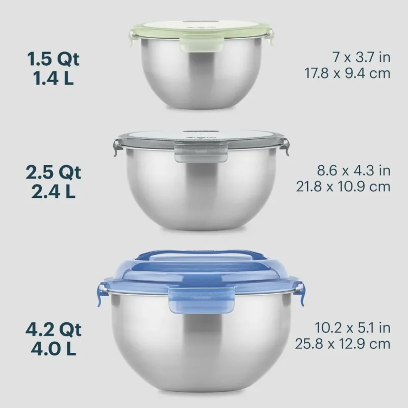 Pyrex® 6-piece Stainless Steel Mixing Bowl Set