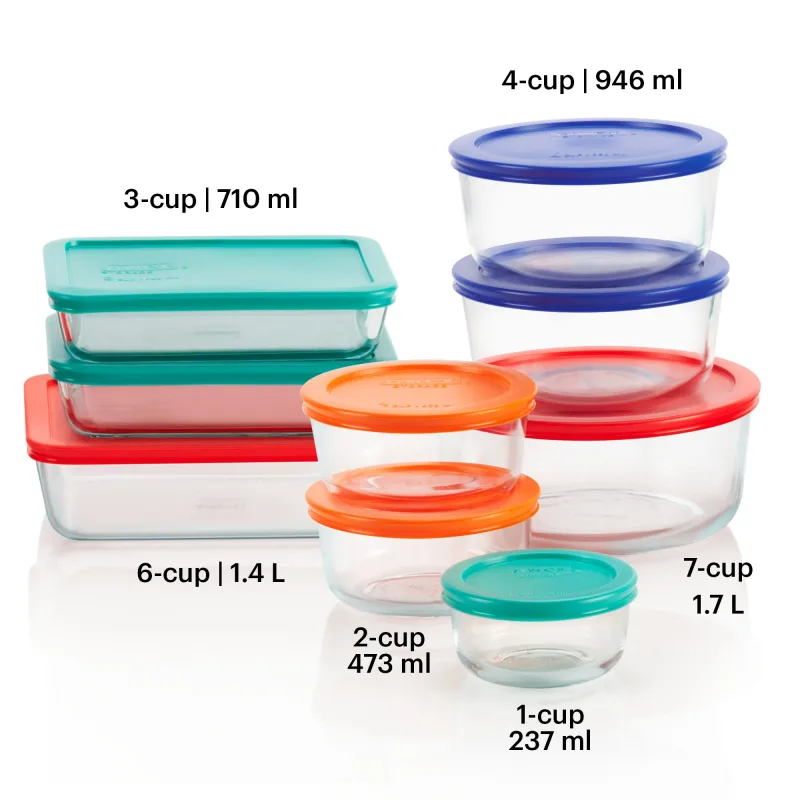 Pyrex® Simply Store® 18-piece Glass Food Storage Container Set with Lids