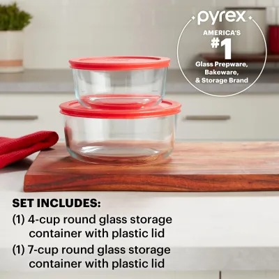 Pyrex® Simply Store® 4-piece Round Glass Storage Set