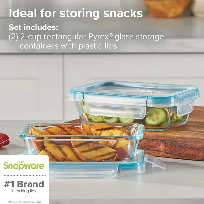 Snapware® Total Solution® Pyrex® 4-piece Glass Storage Set with Plastic Lids