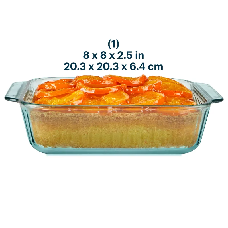 Pyrex® Sculpted Tinted Glass 8" Square Baking Dish, Aqua