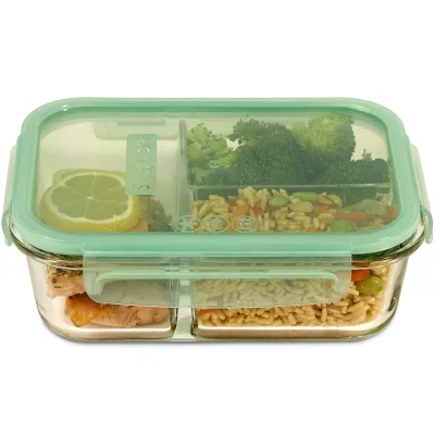 Snapware® MealBox™ 3.8-cup Divided Glass Storage Container with Lid